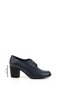 Navy Blue Antique Gön Genuine Leather Round Toe Thick Heeled Rubber Sole Lace Up Women's Shoes 240 - 2