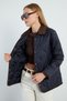 Waterway Patterned Velvet Detailed Quilted Coat - 7