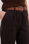 Patterned Belted Carrot Cut Trousers - 5