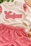 Baby Girl Bonjour Embroidered 2-Piece Set with Ruffle Detail on Sleeves, Sweatshirt and Pink Polka Dot Bottoms, 3-6-9-12 Months - 4