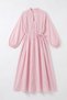 Voile Button Detailed Pleated Dress 5007 - Pink - 5