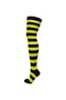 Women's Black Yellow Striped Cotton Knee High Socks - Patterned Socks - 5