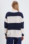 Striped Half Button Polo Neck Knitwear Sweater - 7
