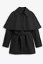Cape Detailed Trench Coat 202712 - Black - 4
