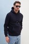 3 Thread Basic Hooded Kangaroo Pocket Sweatshirt - 2