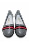 100% Genuine Leather Gray Hostess Ballerina Shoes - 2
