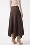 Asymmetric Scuba Skirt 202720 - Brown - 3