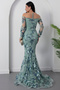 Crew Neck Sequin Detailed Tulle Dress 6087 - 8