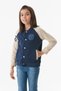 Printed Stand Collar Girl's College Jacket - 4