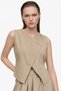 Double-Breasted Collar Belted Vest and Skirt Set - 2
