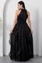 Halter Neck Ruffled Satin Dress Eli̇6073 - 8