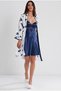 Saten Emprime Women's Nightgown and Dressing Gown Set - 2406 Navy Blue - 3