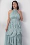 Halter Neck Ruffled Satin Dress Eli̇6073 - 2