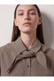 Özmarka New Season Beige Shirt Tunic with Lacing Detail
