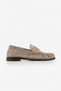 Women's Genuine Leather Oval Toe Moccasin Stitched Drawstring Loafer Casual Shoes Lefora Beige Suede - 4