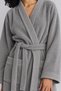 100% Cotton Women's and Men's Bathrobe Gray – Greek Pattern Border, Pockets, Belt, Soft and Water-Absorbent Towel Bathrobe - 4