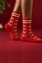 Women's Cotton Patterned Ankle Socks, Red - 3