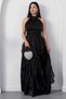 Halter Neck Ruffled Satin Dress Eli̇6073 - 4