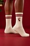 Unisex Cotton Reindeer New Year's Ankle Socks, White - 4
