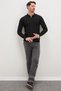 Half-Zip Polo Collar Striped Knit Sweater - 3