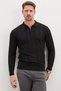 Half-Zip Polo Collar Striped Knit Sweater - 2