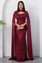 Strapless Neckline Beaded Shawl Detail Dress Etk503