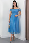 Square Neck Strap Glitter Tulle Dress 39976 - 4