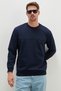 Embossed Printed Green Crew Neck Sweatshirt