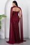 Strapless Neckline Beaded Shawl Detail Dress Etk503 - 8