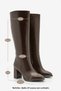 Women's Zippered Thick Heeled Boots Lovet Brown - 8