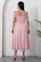 Square Neck Strap Glitter Tulle Dress 39976 - 8