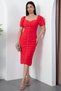 Heart Neckline Gathered Dress with Stones on the Front 22144 - 3