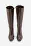 Women's Zippered Thick Heeled Boots Lovet Brown - 6