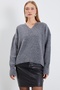 Basic V-Neck Oversize Knitwear Sweater - 2