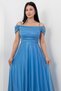 Square Neck Strap Glitter Tulle Dress 39976 - 2