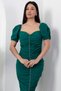 Heart Neckline Gathered Dress with Stones on the Front 22144 - 2