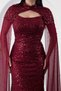 Strapless Neckline Beaded Shawl Detail Dress Etk503 - 3