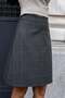 High Lightness Lycra Fabric Knee Length Bell Skirt-Anthracite Plaid - 5