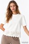 Embroidered Floral Regular Knit Ecru T-Shirt