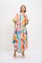 Patterned V-Neck Long Dress - 4