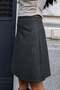 High Lightness Lycra Fabric Knee Length Bell Skirt-Anthracite Plaid - 4