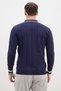 Half-Zip Striped Polo Collar Knit Sweater - 8