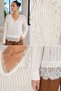Gülseli Women's V-Neck Openwork Guipure Detailed Knitwear Blouse - 4