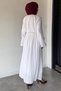 Stone Embellished Hijab Dress with Elastic Waist Belt Detail - 6