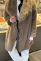Women's Lined Fur Long Coat - 5