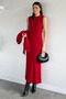 Women's Pearl and Stone Embroidered Knitwear Dress Cardigan Double Set - 4
