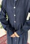 Front Buttoned Hijab Jean Denim Dress - 5