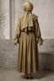 Collared Lace-Up Lined Blouse Skirt Hijab Double Set - 5