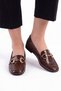 Women's Patent Leather Stylish Ballerina Shoes with Metal Accessories