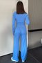 Women's Half-Turtleneck Knitted Cropped Sweater Pants Knit Top and Bottom Set - 5